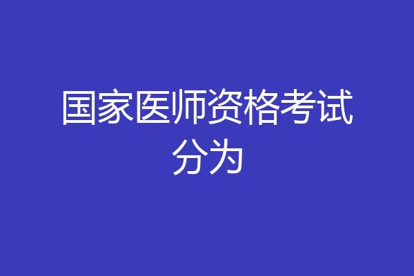 国家医师资格考试分为