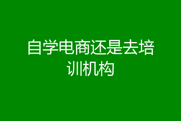 自学电商还是去培训机构