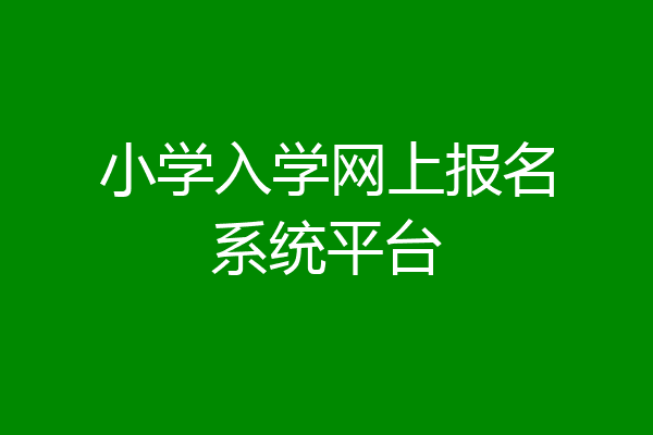 小学入学网上报名系统平台