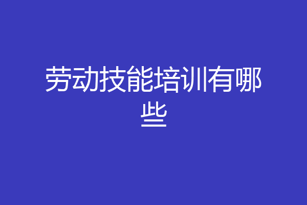 劳动技能培训有哪些