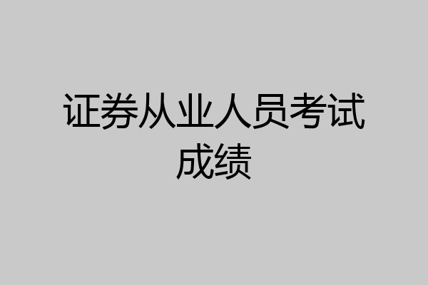 证券从业人员考试成绩
