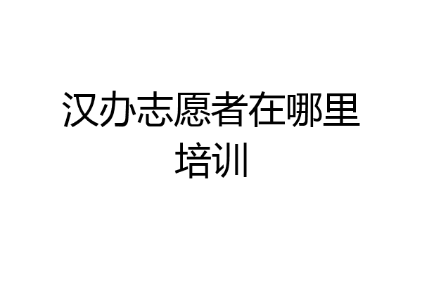 汉办志愿者在哪里培训