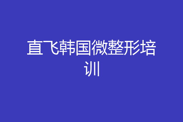 直飞韩国微整形培训