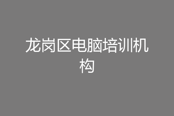 龙岗区电脑培训机构