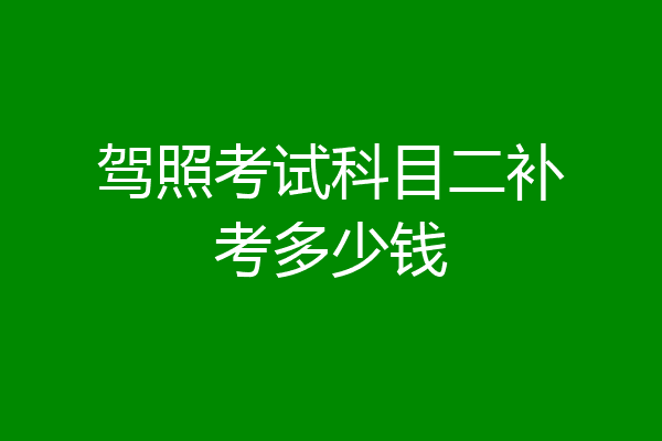 驾照考试科目二补考多少钱