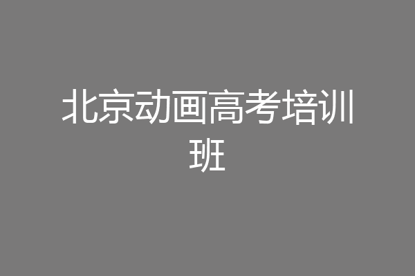 北京动画高考培训班