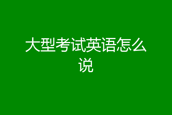 大型考试英语怎么说