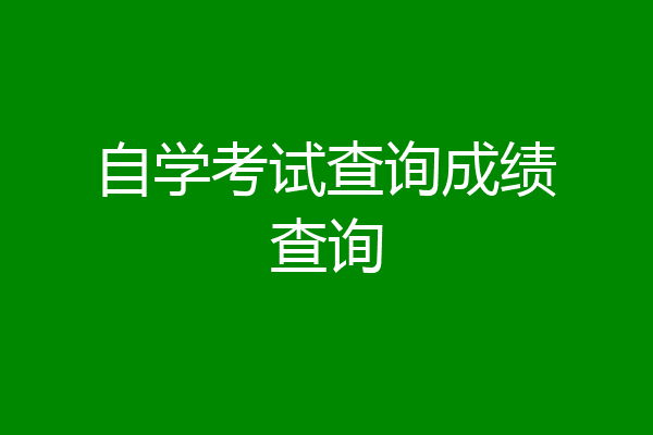 自学考试查询成绩查询