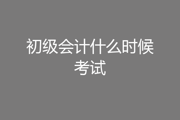 初级会计什么时候考试