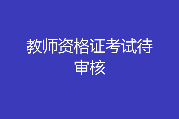 教师资格证考试待审核