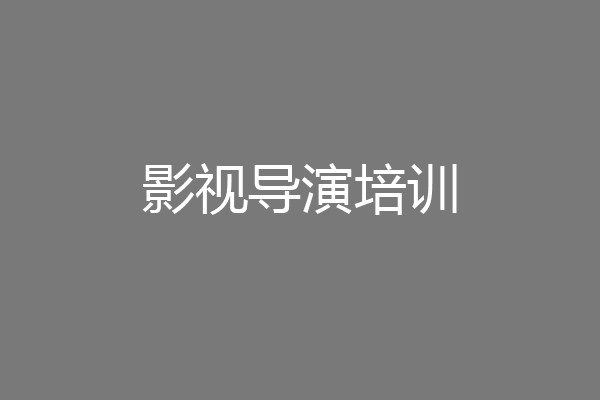 影视导演培训
