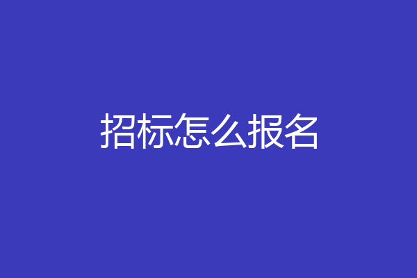 招标怎么报名