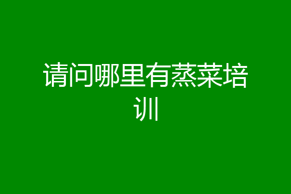 请问哪里有蒸菜培训