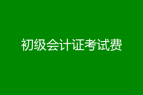 初级会计证考试费