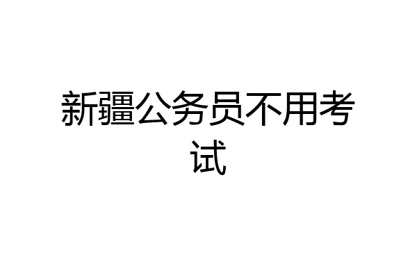 新疆公务员不用考试