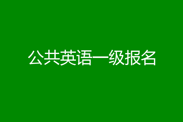 公共英语一级报名