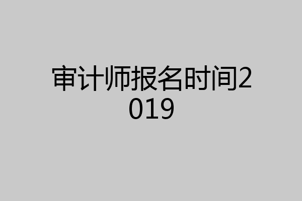 审计师报名时间2019