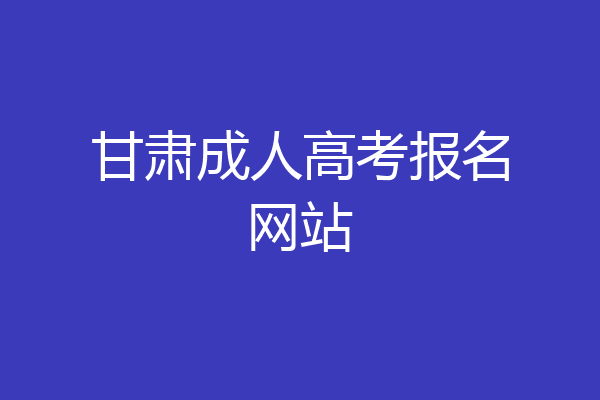 甘肃成人高考报名网站