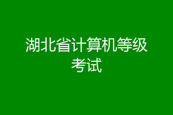 湖北省计算机等级考试