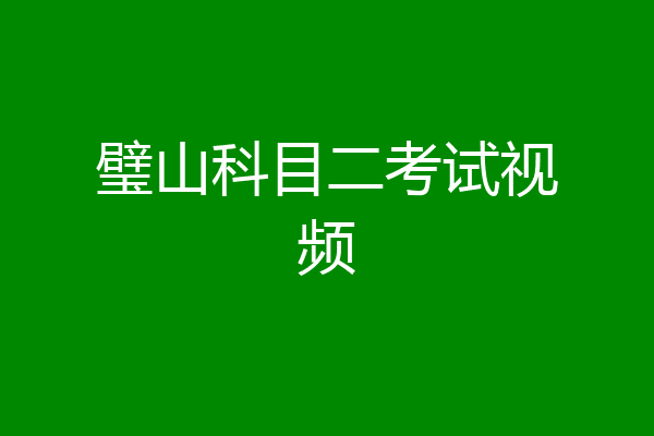 璧山科目二考试视频
