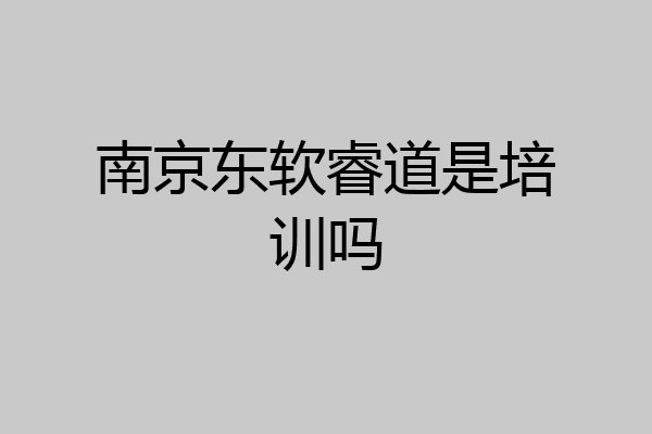 南京东软睿道是培训吗