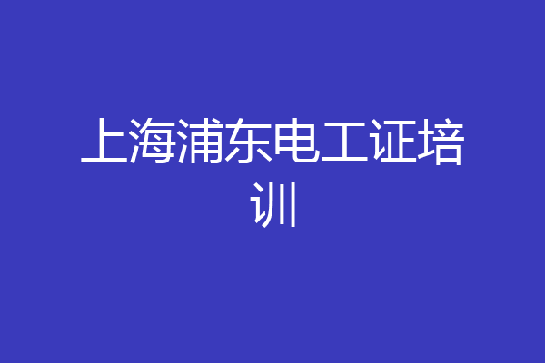 上海浦东电工证培训