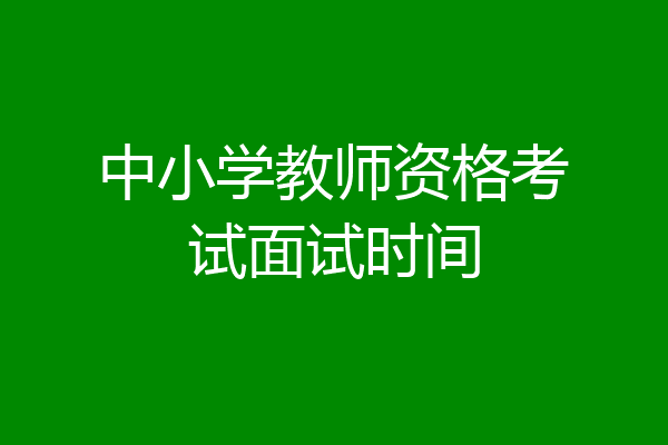 中小学教师资格考试面试时间