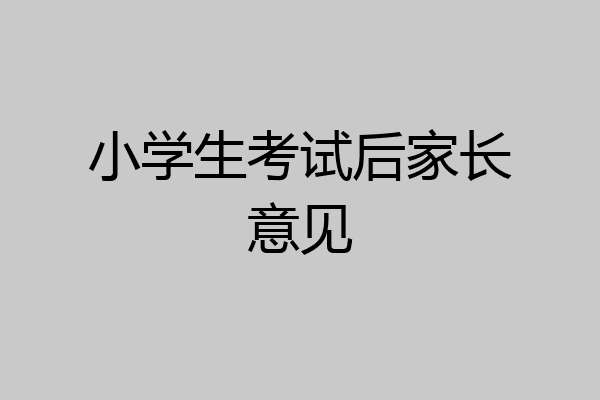 小学生考试后家长意见