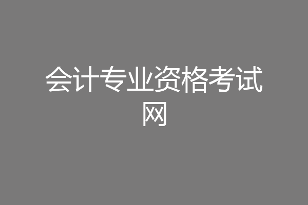 会计专业资格考试网