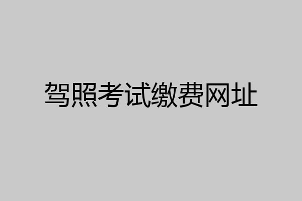 驾照考试缴费网址