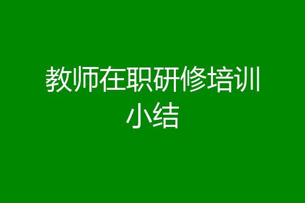 教师在职研修培训小结