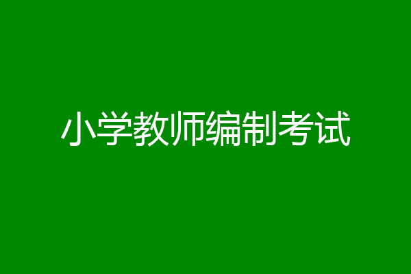 小学教师编制考试