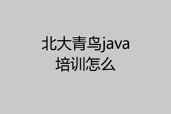 北大青鸟java培训怎么