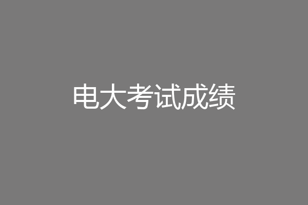 电大考试成绩