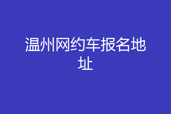 温州网约车报名地址