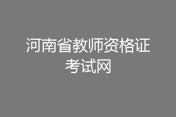 河南省教师资格证考试网