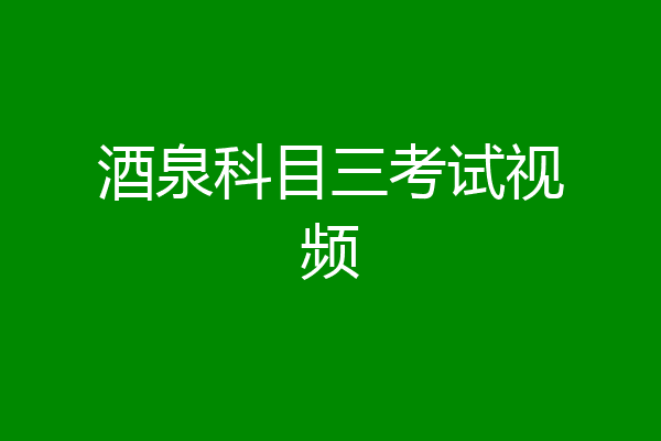 酒泉科目三考试视频