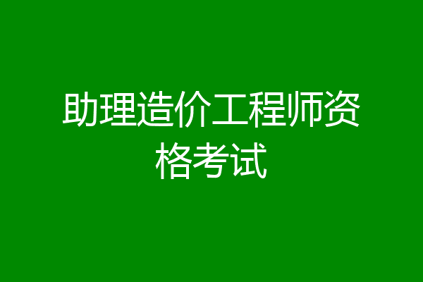 助理造价工程师资格考试