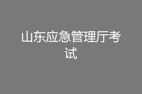 山东应急管理厅考试