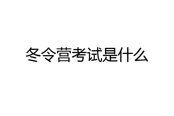 冬令营考试是什么