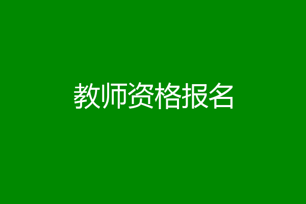 教师资格报名
