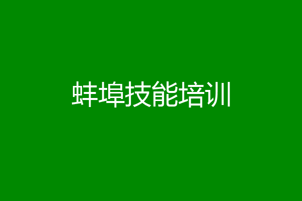 蚌埠技能培训