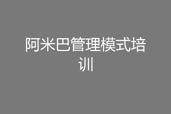 阿米巴管理模式培训