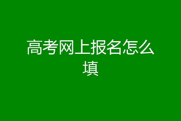 高考网上报名怎么填