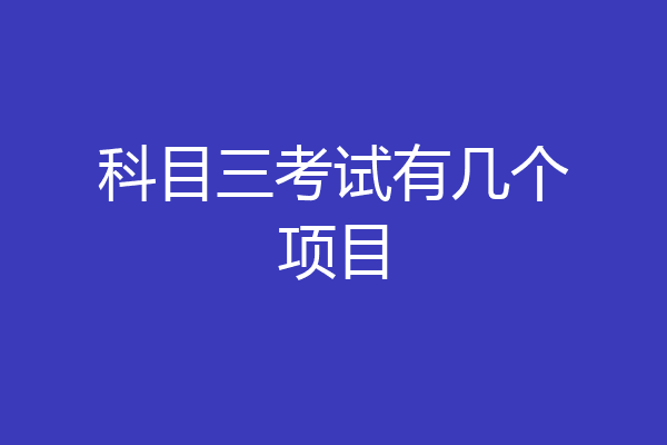 科目三考试有几个项目