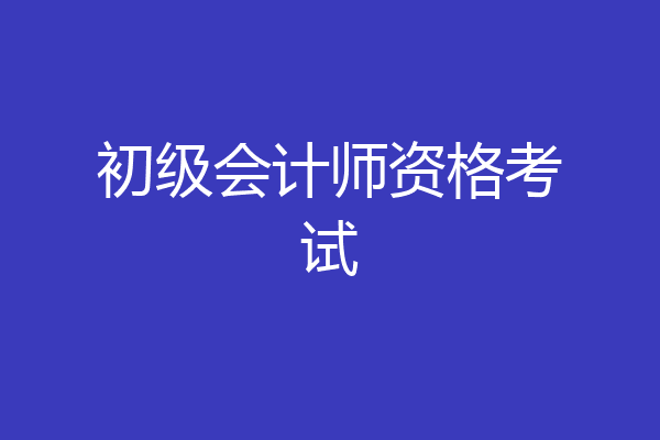 初级会计师资格考试
