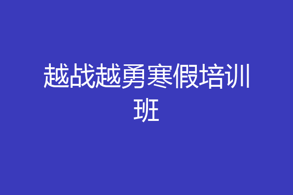 越战越勇寒假培训班