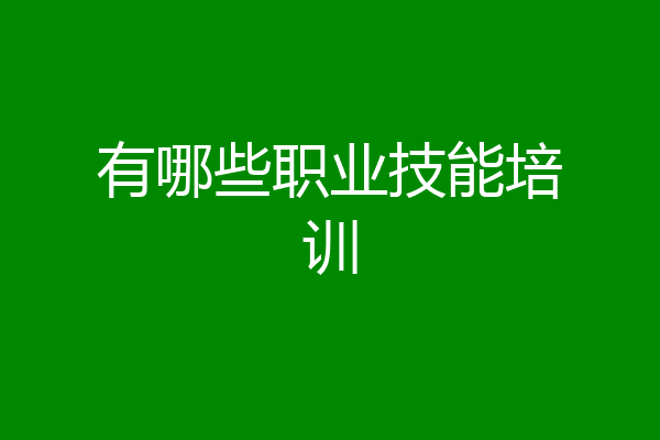 有哪些职业技能培训