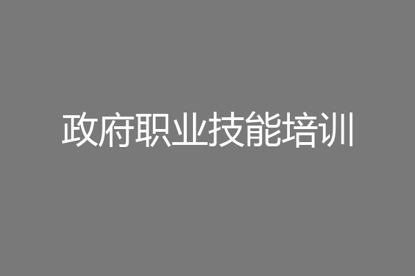 政府职业技能培训