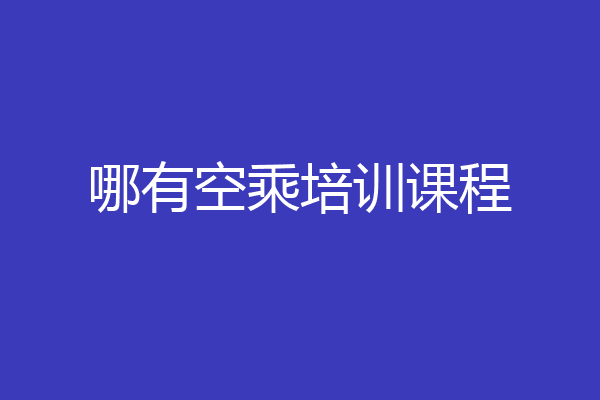 哪有空乘培训课程